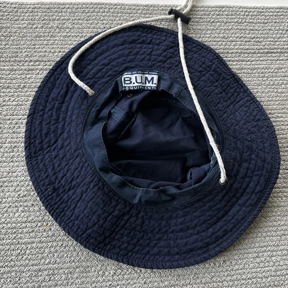 Vintage B.U.M. Equipment Navy Blue Ripstop Cotton Bucket Hat Sun Hat One Size
